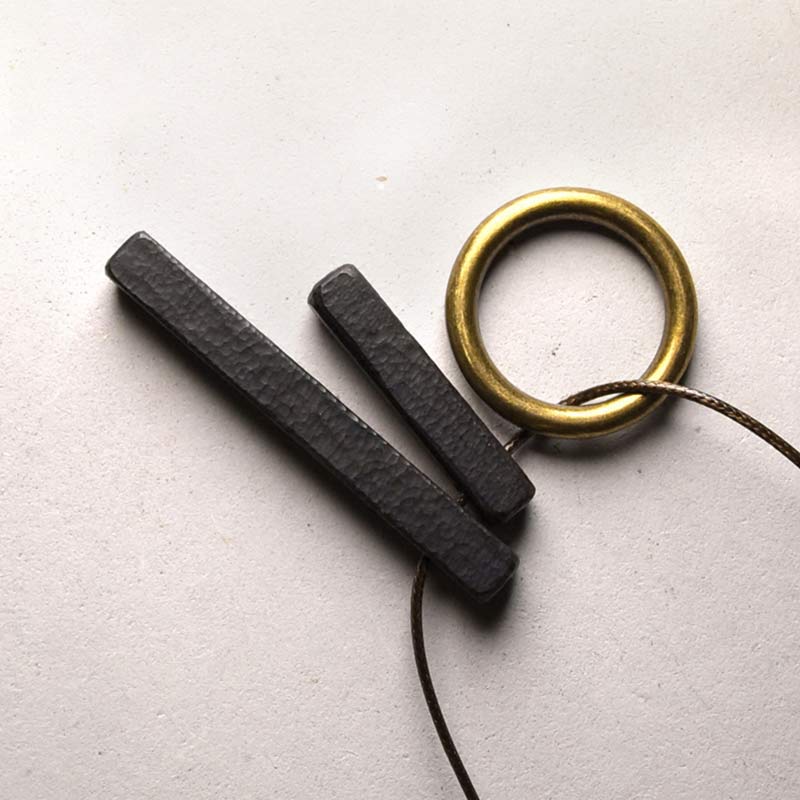 Wear FengShui Zen Circle Ebony Wood Enlightenment Necklace Pendant