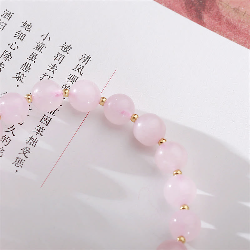 Wear FengShui Natural Pink Crystal Plum Blossom Love Bracelet