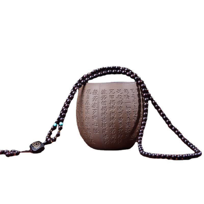 Wear FengShui 108 Mala Beads Tibetan Small Leaf Red Sandalwood Lotus Balance Bracelet