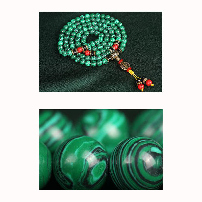 Wear FengShui Tibetan 108 Mala Malachite Beads Bracelet Necklace