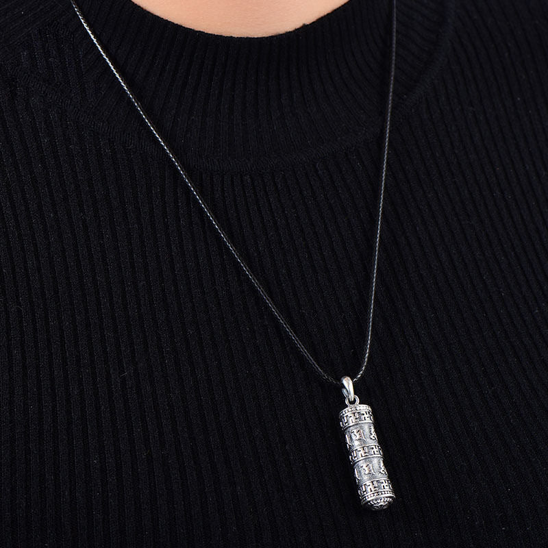 Wear FengShui Tibetan Om Mani Padme Hum Buddha Swastika Luck Necklace Pendant