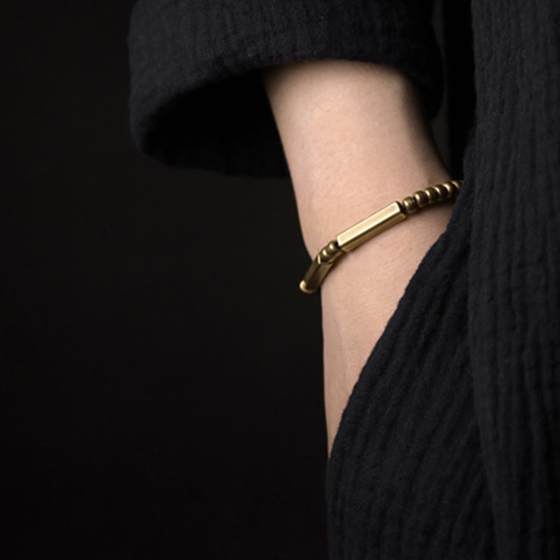 Wear FengShui Tibetan Simple Design Copper Wealth Luck Bracelet