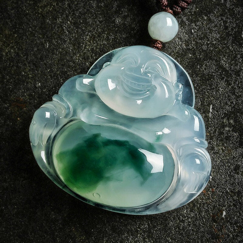 Wear FengShui Cyan Jade Luck Necklace Pendant