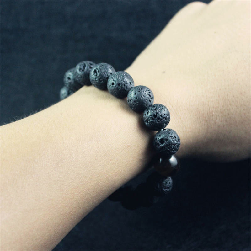 Wear FengShui Lava Rock Tiger Eye Stone Peace Healing Bracelet