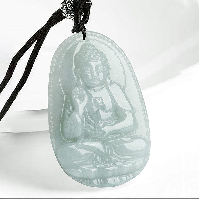 Wear FengShui Chinese Zodiac Natal Buddha Jade Wealth Prosperity Necklace Pendant