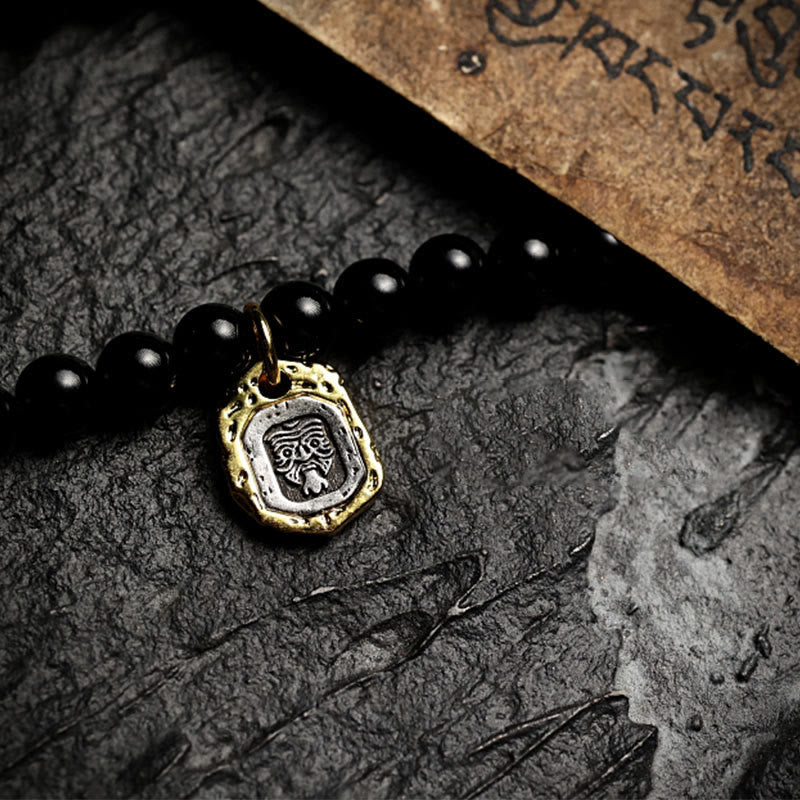Wear FengShui Tibetan 108 Mala Beads Black Onyx Tiger Eye Beads Nine Palaces Bagua Protection Bracelet