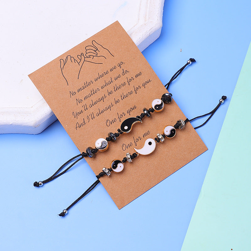 Wear FengShui 2pcs Yin Yang Hematite Couple Bracelet