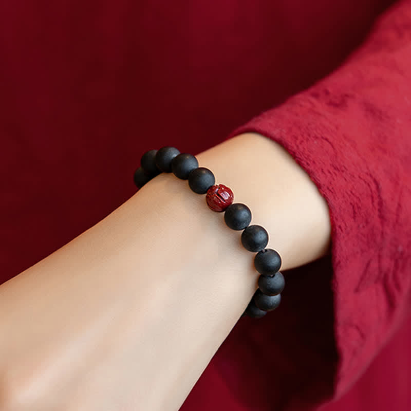 Wear FengShui Tibetan Cypress Cinnabar Lotus Healing Bracelet