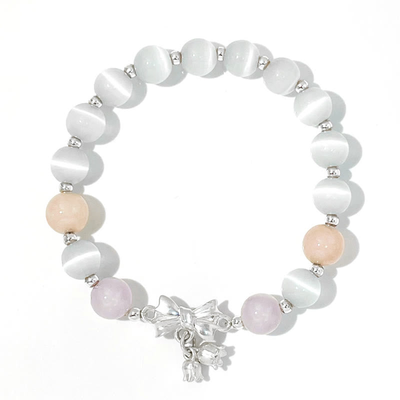 Wear FengShui Cat's Eye Lavender Amethyst Rosette Charm Bracelet