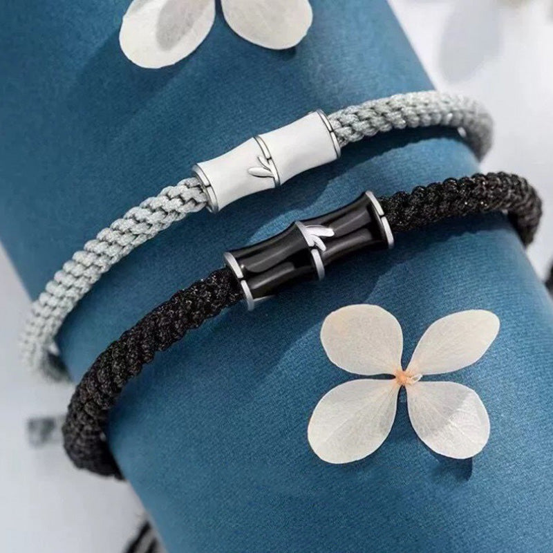 Wear FengShui Bamboo Pattern Healing Couple Rope Bracelet