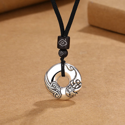 Wear FengShui PiXiu Peace Buckle Copper Wealth Necklace Pendant