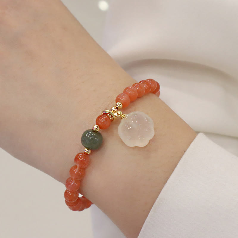 Wear FengShui Red Agate Chalcedony Cat Paw Jade Confidence Bracelet
