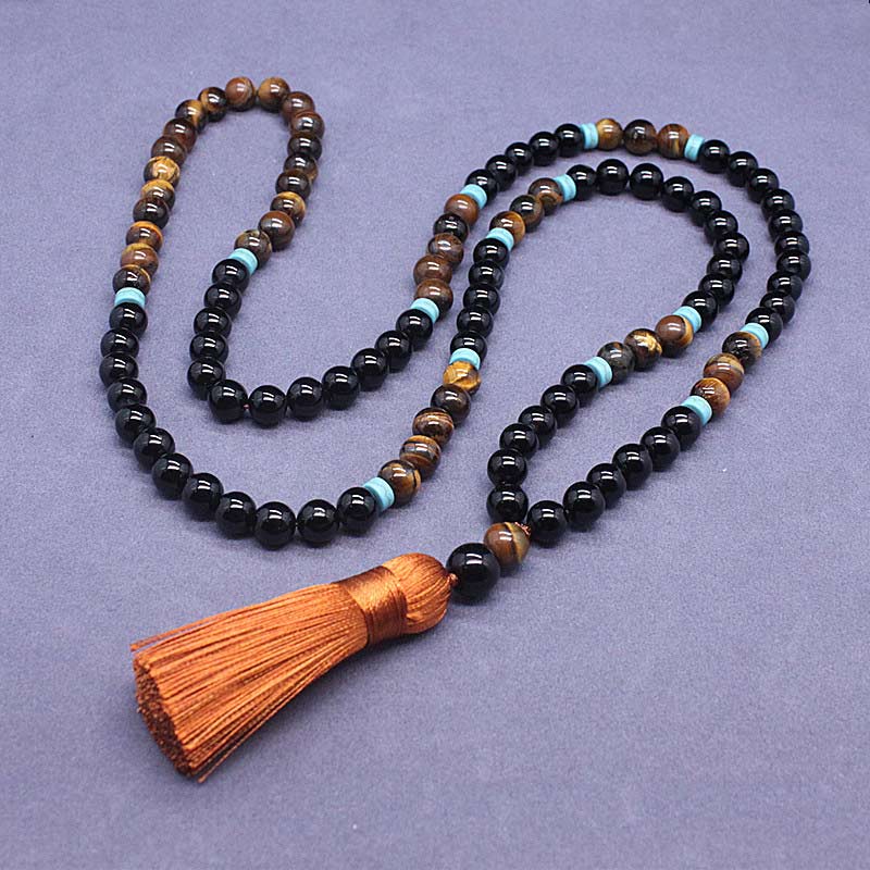 Wear FengShui Tibetan Black Onyx Peaceful Mala Set