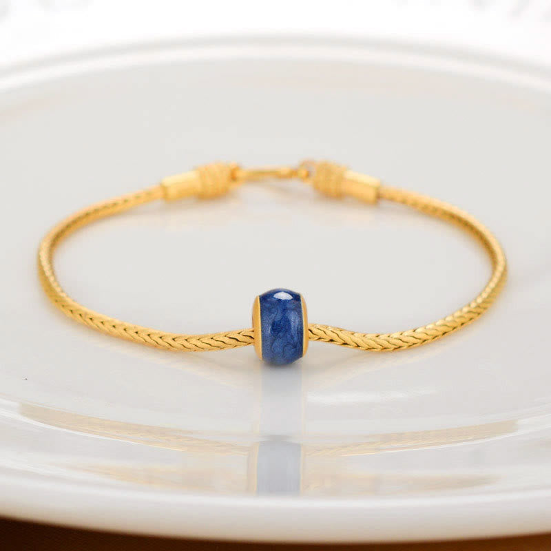 Wear FengShui Tibetan 18K Gold Om Mani Padme Hum Lucky Koi Fish Fu Character Ingot Copper Coin Peace Bracelet