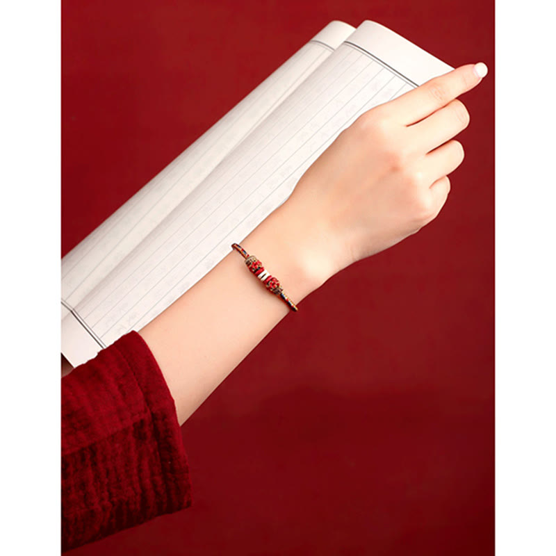 Wear FengShui Handmade Dunhuang Color Luck Braid String Bracelet