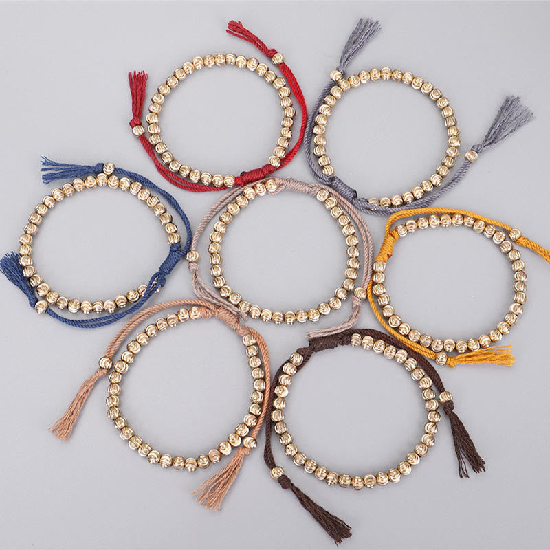 Wear FengShui Tibetan Handmade Copper Bead Luck String Bracelet