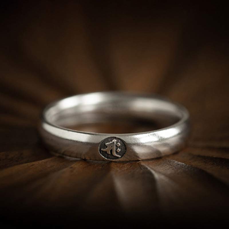 Wear FengShui 925 Sterling Silver Chinese Zodiac Natal Buddha Blessing Couple Ring