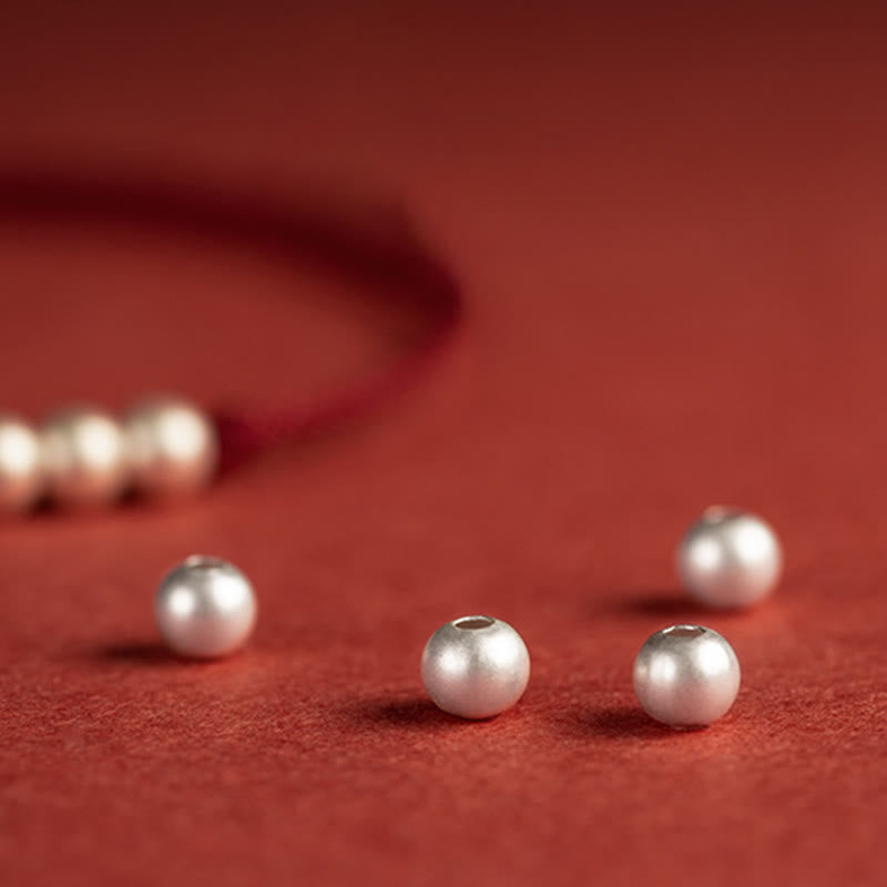 Wear FengShui 925 Sterling Silver Three Beads Protection String Bracelet Anklet