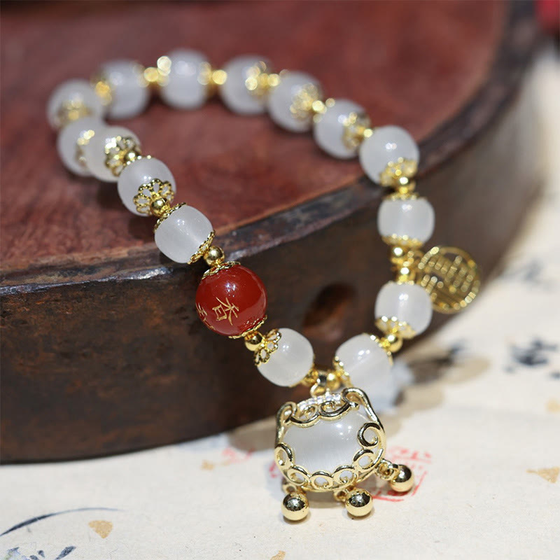 Wear FengShui Windmill Chinese Lock Charm Fu Character Blessing Bracelet