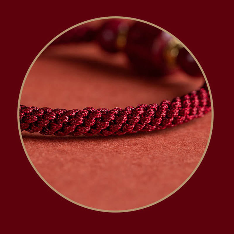 Wear FengShui Tibet Cinnabar Om Mani Padme Hum Engraved Blessing Braided Bracelet