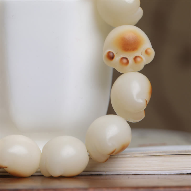 Wear FengShui Cute Cat Paw Claw Bodhi Seed Peace Bracelet