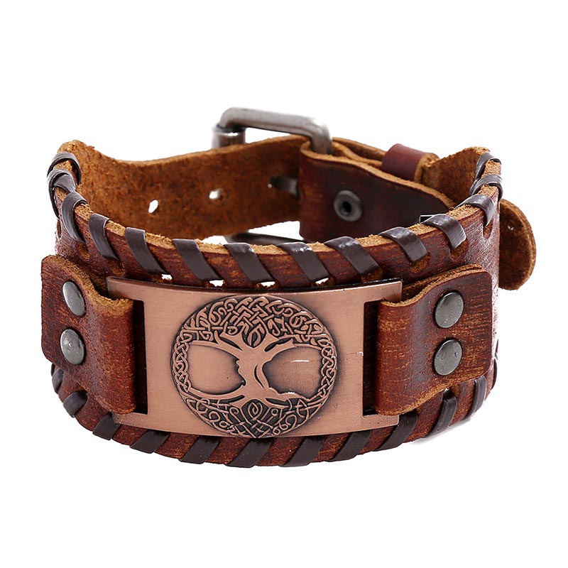 Wear FengShui Lucky Tree Of Life Balance Leather Bracelet