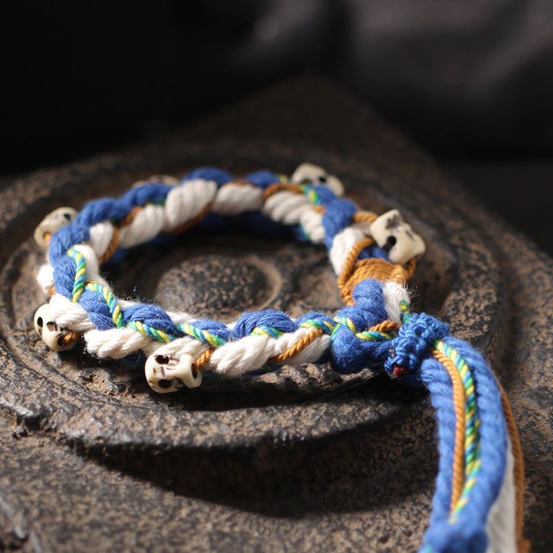 Wear FengShui Tibetan Zakiram Goddess of Wealth Bead Engraved Handmade Luck Bracelet
