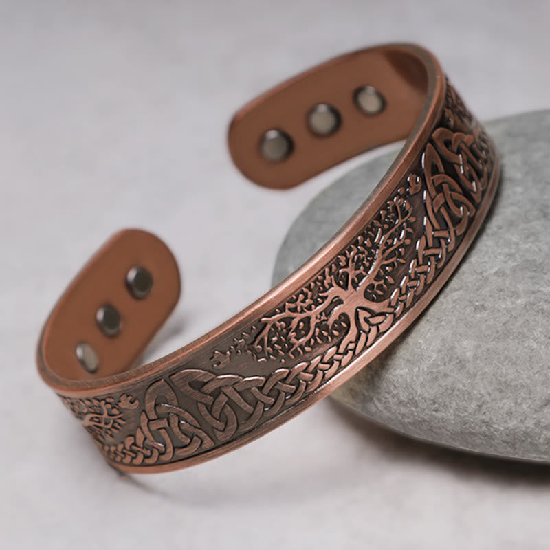 Wear FengShui Lucky Tree Of Life Balance Magnetic Adjustable Cuff Bracelet Bangle