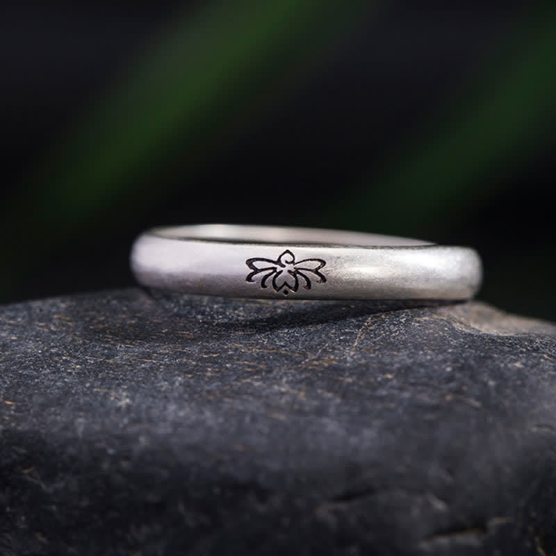 Wear FengShui 925 Sterling Silver Lotus Flower Enlightenment Ring