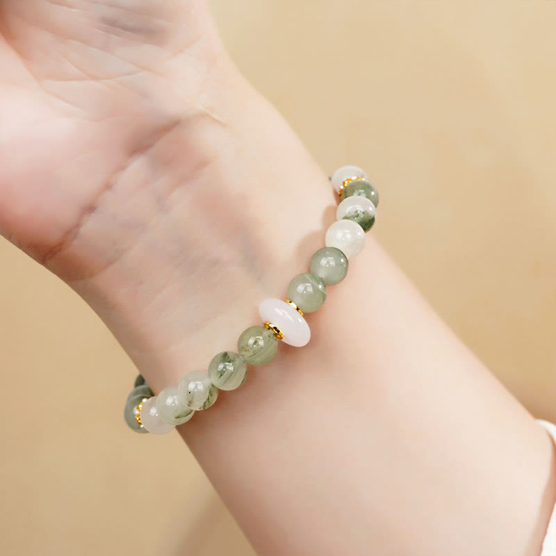 Wear FengShui Natural Tianshan Jade Chalcedony Luck Bracelet