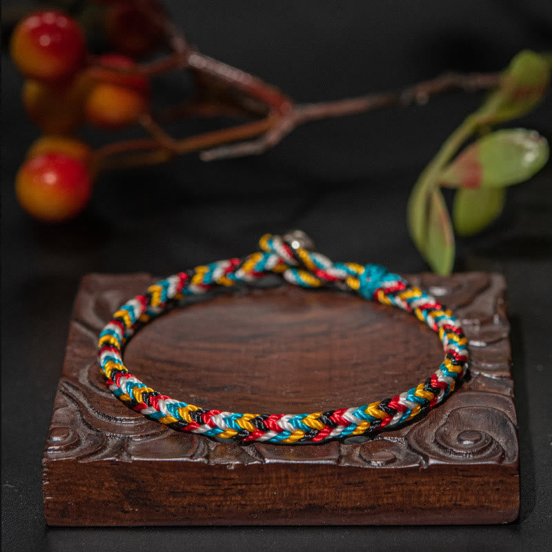 Wear FengShui Tibet Handmade Five Color Thread Protection Braid String Bracelet