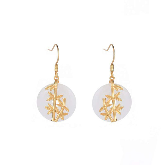 Wear FengShui FengShui White Jade Fortune Earrings