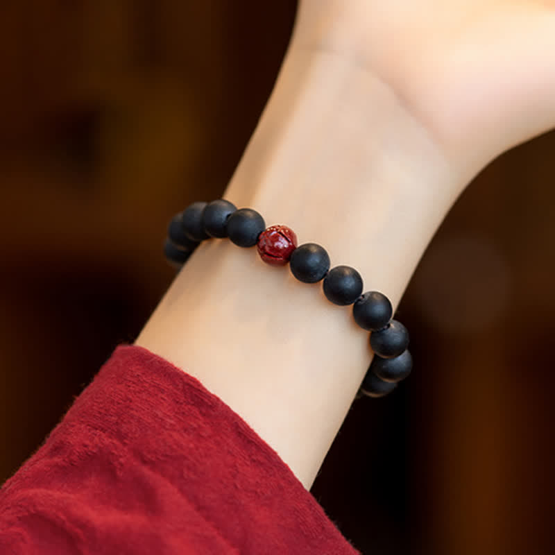 Wear FengShui Tibetan Cypress Cinnabar Lotus Healing Bracelet