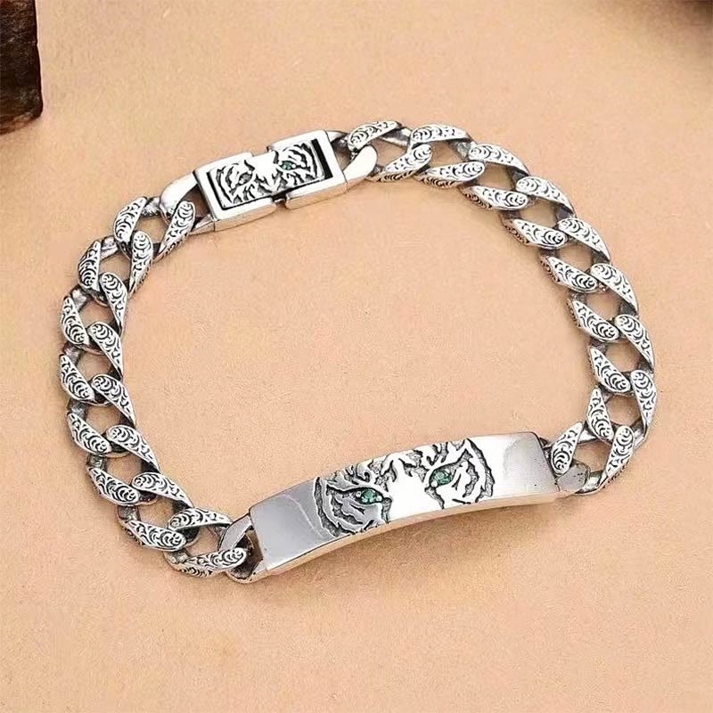Wear FengShui Tiger Tang Dynasty Flower Design Copper Luck Chain Bracelet