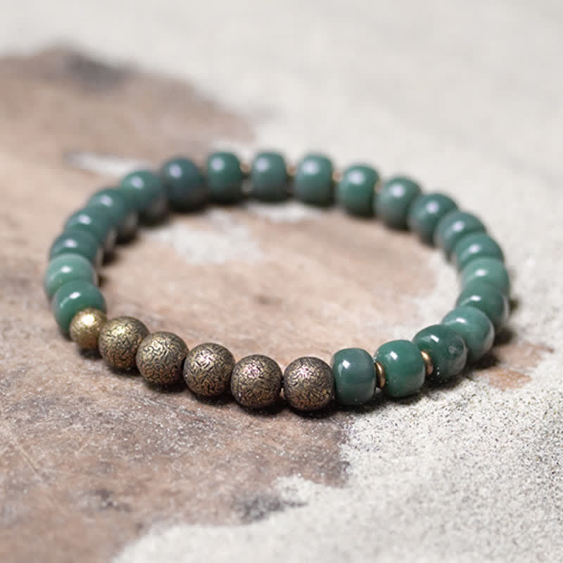 Wear FengShui Tibetan Cyan Bodhi Seed Copper Success Bracelet