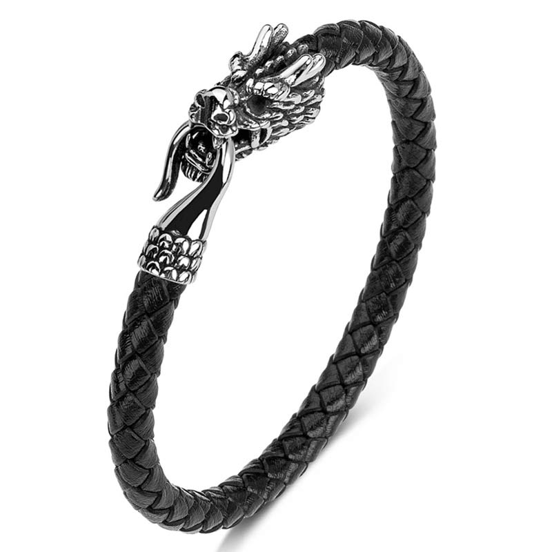 Wear FengShui Dragon Titanium Steel Protection Luck Bracelet