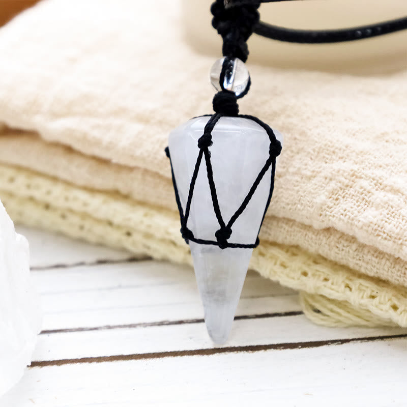 Wear FengShui Natural Stone Pointed Pendant Necklace