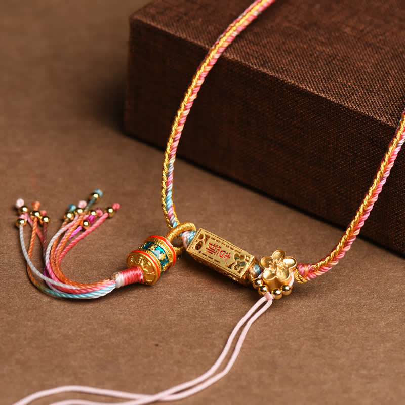 Wear FengShui Colorful String Copper Wealth Necklace Pendant
