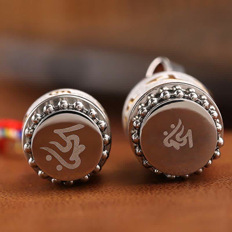 Wear FengShui Tibet Om Mani Padme Hum Shurangama Mantra Titanium Steel Wisdom Amulet Necklace Pendant