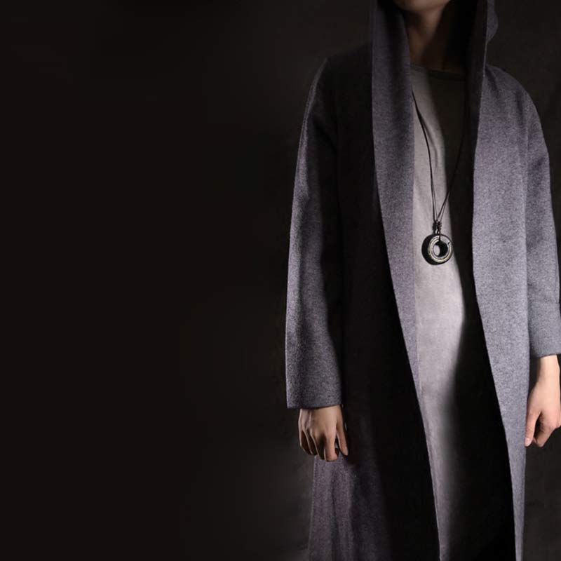 Wear FengShui Zen Circle Ebony Wood Peace Calm Necklace Pendant