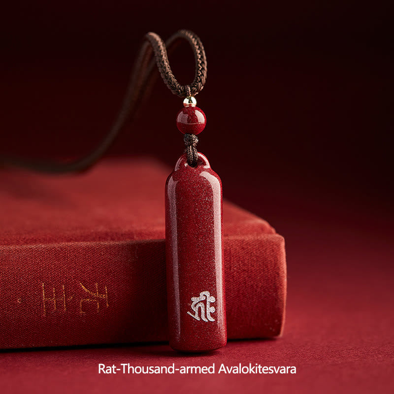 Wear FengShui Chinese Zodiac Natal Buddha Cinnabar Amulet Protection String Necklace Pendant