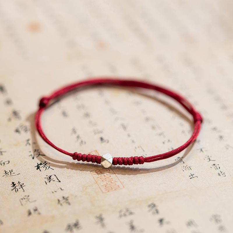 Wear FengShui 925 Sterling Silver Luck Bead Protection Red String Braided Bracelet