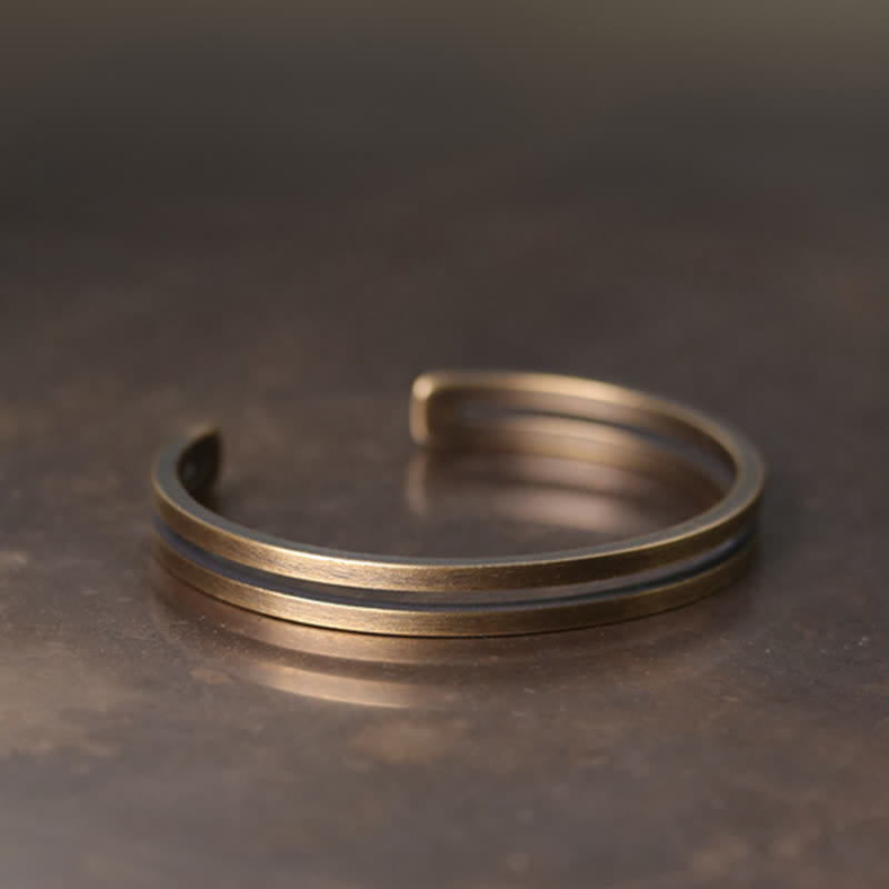 Wear FengShui Rustic Copper Luck Viking Cuff Bracelet