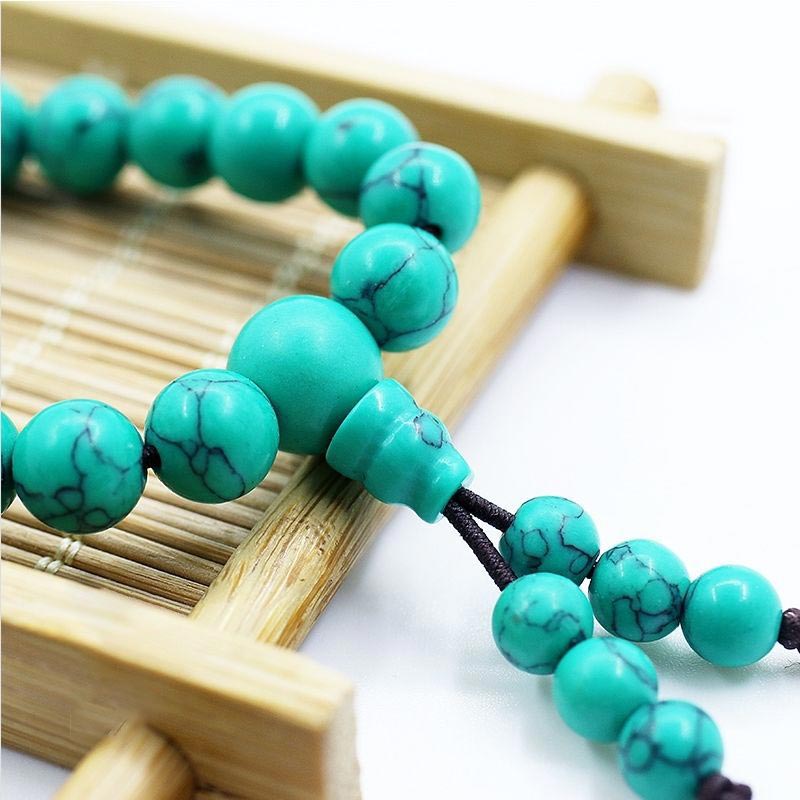 Wear FengShui Tibetan Turquoise Purification Necklace Mala