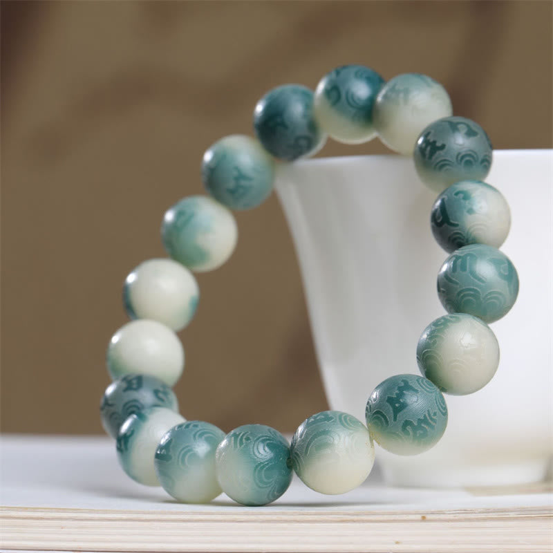 Wear FengShui Bodhi Seed Om Mani Padme Hum Engraved Keep Away Evil Spirits Bracelet