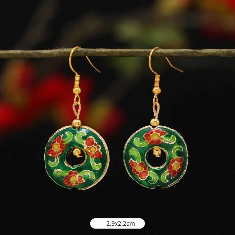 Wear FengShui Lotus Butterfly Flower Alloy Copper Enlightenment Drop Earrings