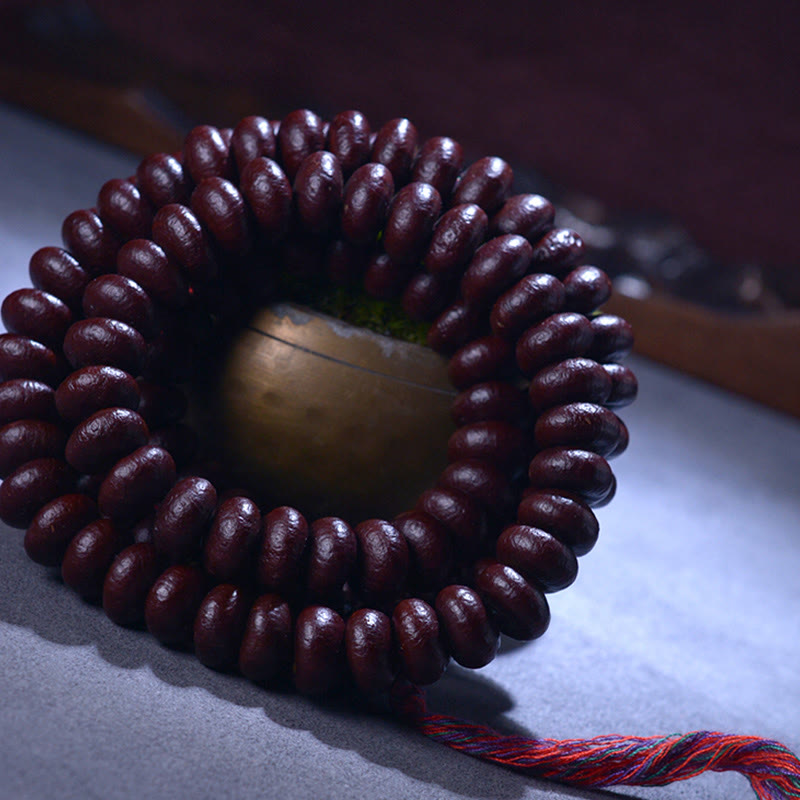 Wear FengShui Natural Tibet 108 Mala Beads Purple Bodhi Seed Wealth Bracelet