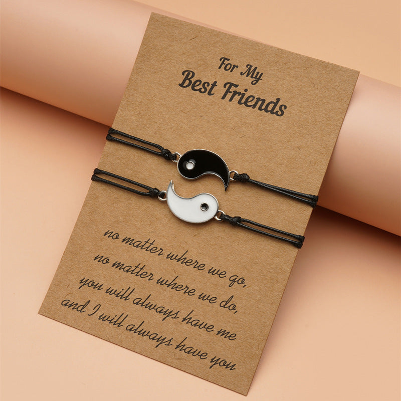 Wear FengShui 2pcs Yin Yang Hematite Couple Bracelet