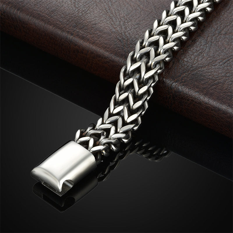 Wear FengShui Fish Scale Magnetic Buckle Titanium Steel Balance Bracelet Bangle