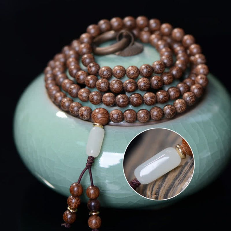Wear FengShui 108 Mala Beads Rosewood Jade Calm Bracelet